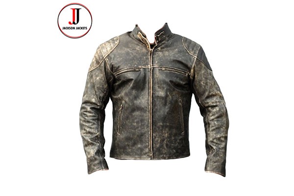 Mens Vintage Distressed Leather Jacket